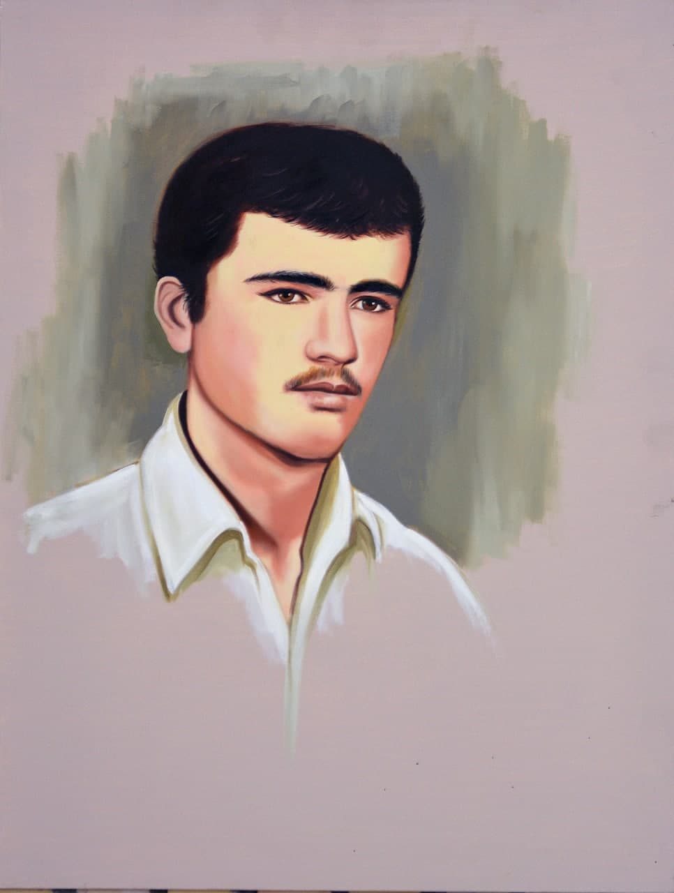 نقاشی چهره شهید علی اکبر خشنود